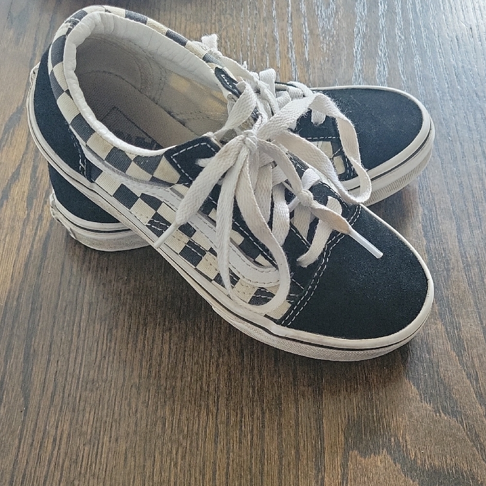 Vans Black and White Checkered Lace-Up Shoes